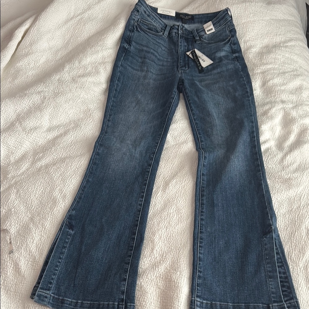 Judy Blue Tummy Control High Waist Bootcut with slits. NWT